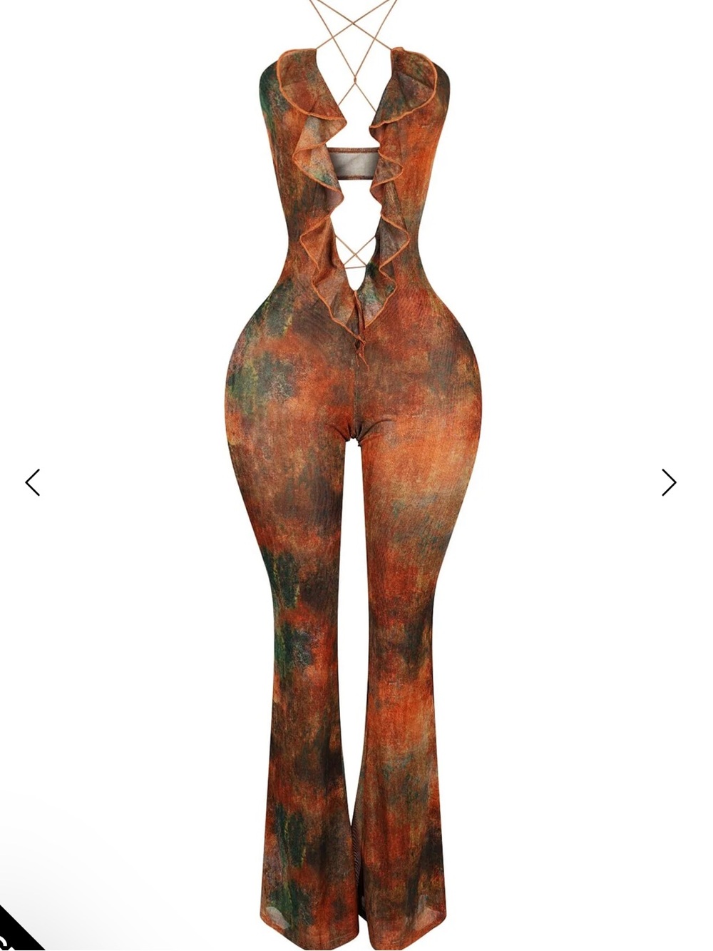 Julianne Print Ruffle Cross Jumpsuit